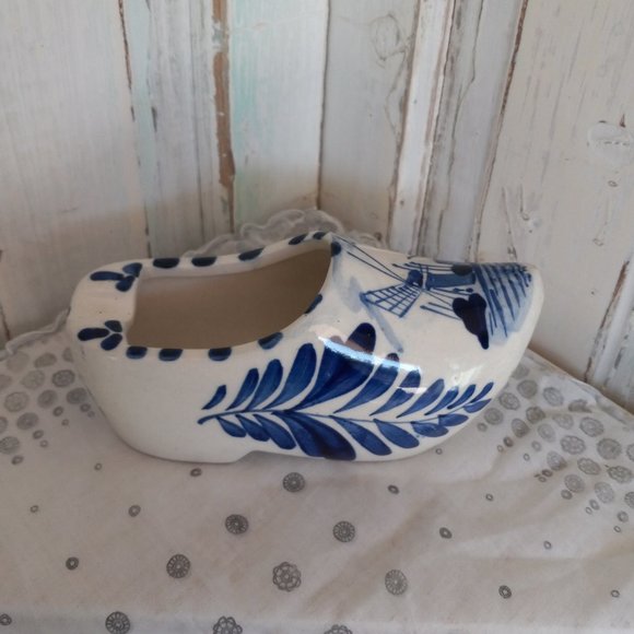 Blue & White Delfts Blauw Holland Clog Ashtray - Picture 2 of 8